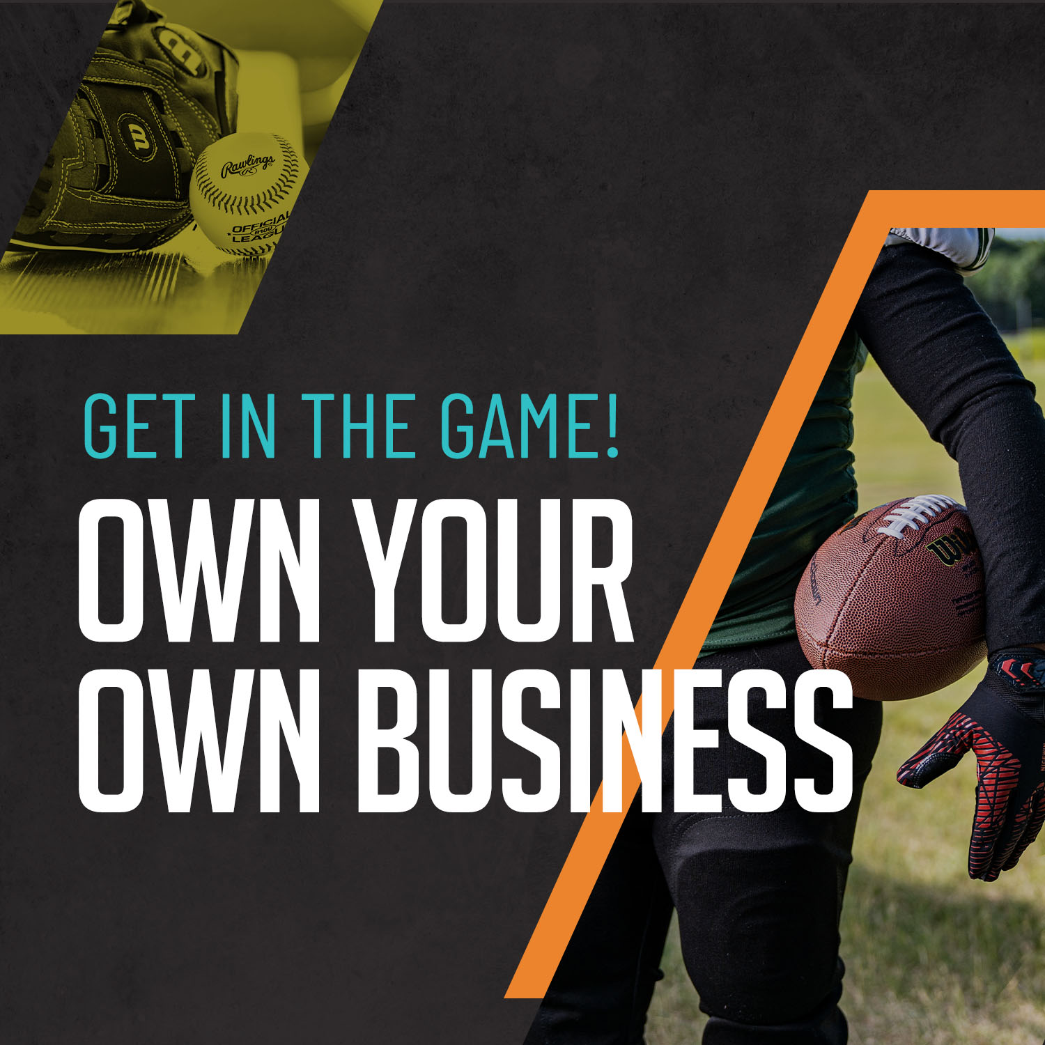 sports gear graphic with text that reads 